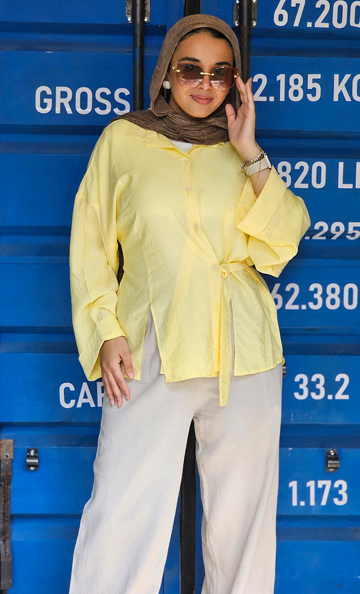Lina Oversized Shirt - Yellow