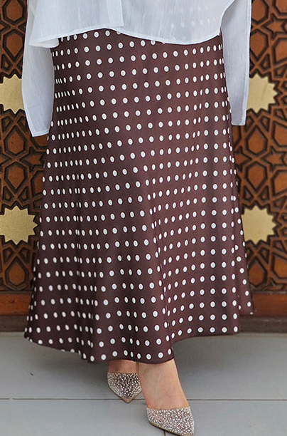 Skirt Polka Dots Brown Wrap