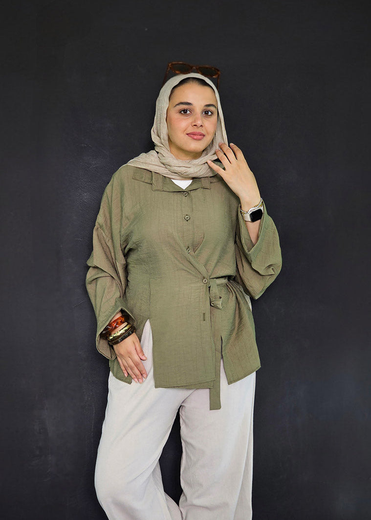 Lina Oversized Shirt - Olive