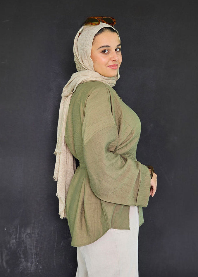 Lina Oversized Shirt - Olive